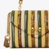 Small Kira Stripe Top-Handle Satchel