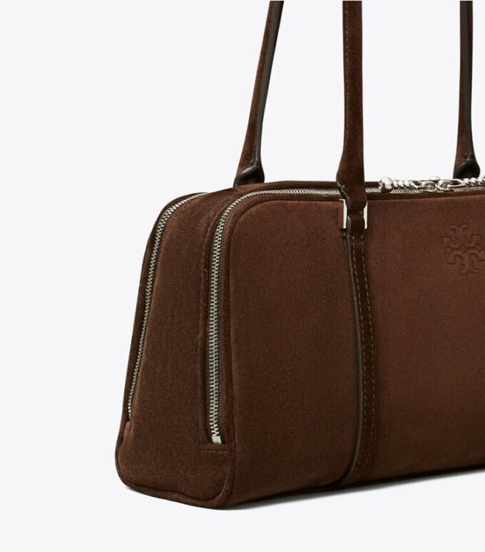 Small Marshmallow Suede Satchel