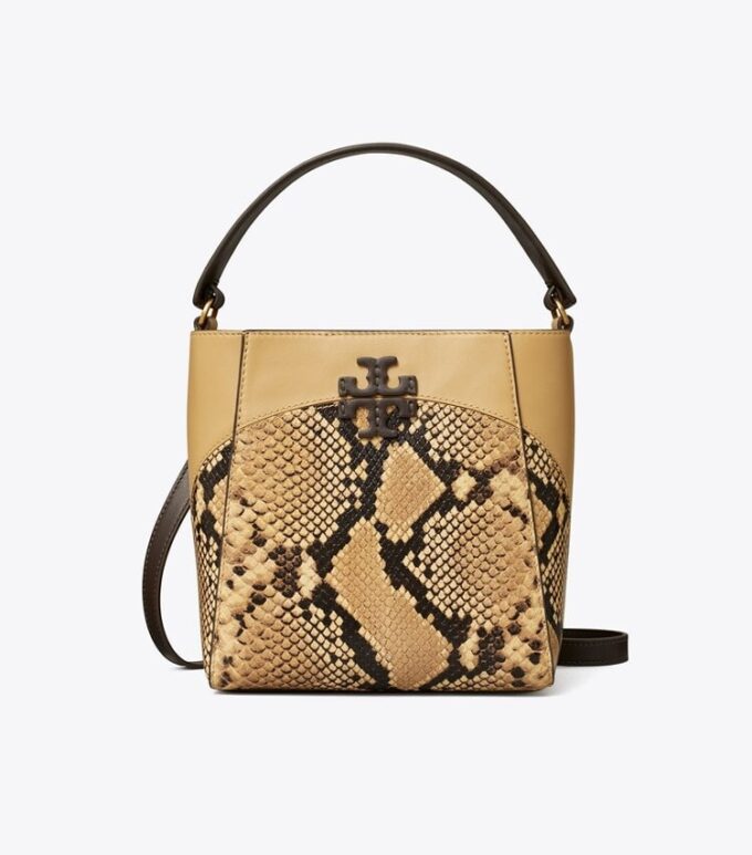 Small Mcgraw Snake Embossed Bucket Bag
