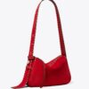 Small Romy Suede Pick Stitch Shoulder Bag