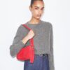 Small Romy Suede Pick Stitch Shoulder Bag