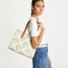 Small T Monogram Contrast Embossed Tote