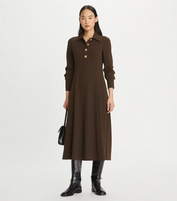 Solid Crepe Shirtdress Solid Crepe Shirtdress