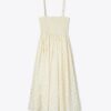 Strapless Smocked Silk Dress