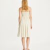 Strapless Smocked Silk Dress