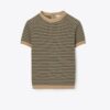 Striped Nylon Mockneck