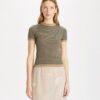 Striped Nylon Mockneck