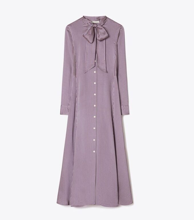 Striped Viscose Shirtdress Striped Viscose Shirtdress