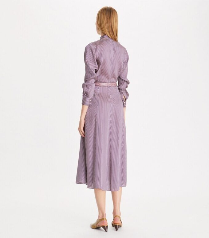 Striped Viscose Shirtdress Striped Viscose Shirtdress
