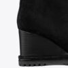 Suede Logo Lug Sole Wedge Boot