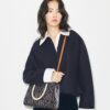 T Monogram Contrast Embossed Top-Handle Tote