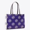T Monogram Contrast Embossed Tote