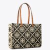 T Monogram Contrast Embossed Tote