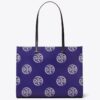T Monogram Contrast Embossed Tote