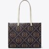 T Monogram Contrast Embossed Tote