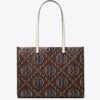 T Monogram Contrast Embossed Tote