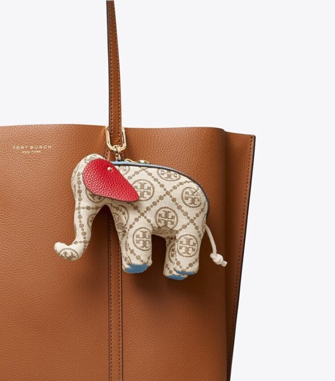 T Monogram Elephant Key Ring