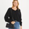 T Monogram Embossed Small East-West Tote
