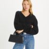 T Monogram Embossed Small East-West Tote