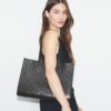 T Monogram Embossed Tote