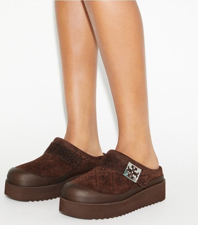 T Monogram Mellow Shearling Platform Mule