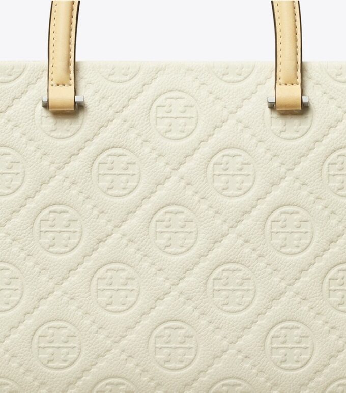 T Monogram Pebble Top-Handle Tote