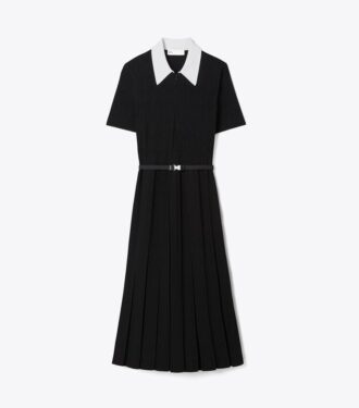 T Monogram Pointelle Pleated Dress T Monogram Pointelle Pleated Dress