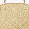 T Monogram Raffia Small Basket Tote