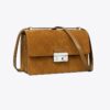 T Monogram Suede Shoulder Bag