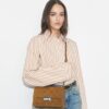 T Monogram Suede Shoulder Bag