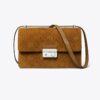 T Monogram Suede Shoulder Bag