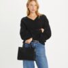 T Monogram Top-Handle Embossed Tote
