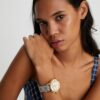 T Monogram Tory Watch, Navy/Gold-Tone Stainless Steel, 37 X 37 Mm T Monogram Tory Watch, Navy/Gold-Tone Stainless Steel, 37 X 37 Mm