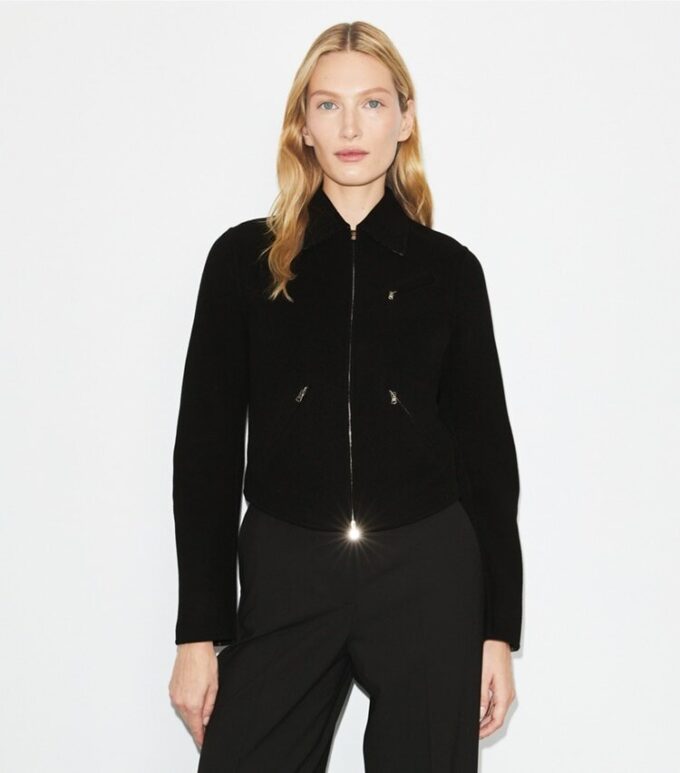 T Monogram Wool Biker Jacket