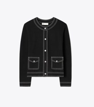 Topstitch Wool Cardigan
