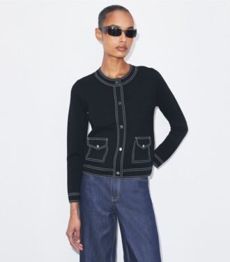 Topstitch Wool Cardigan