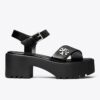 Turnlock Platform Lug Heeled Sandal