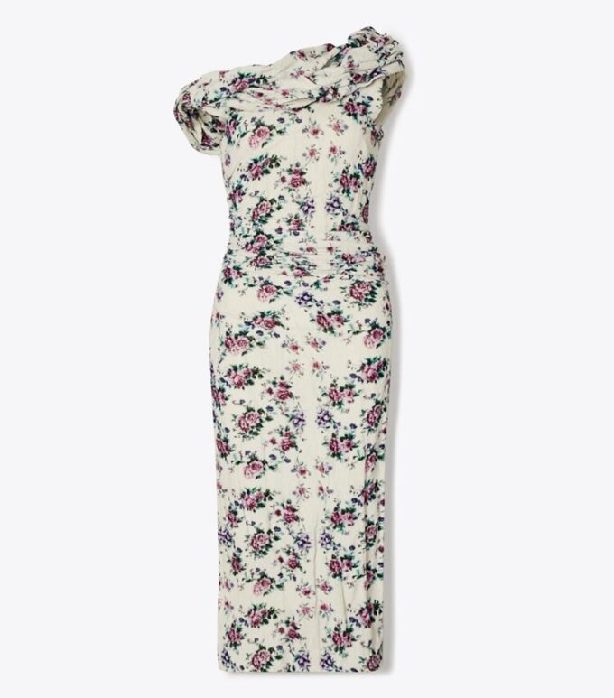 Twisted Cotton Velvet Dress