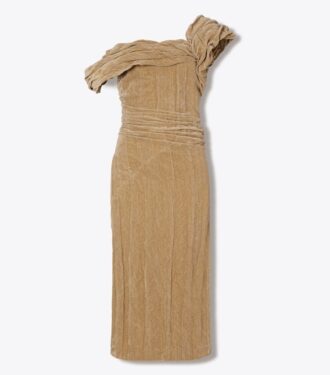 Twisted Cotton Velvet Dress