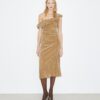 Twisted Cotton Velvet Dress