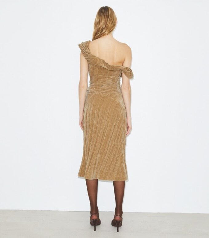 Twisted Cotton Velvet Dress