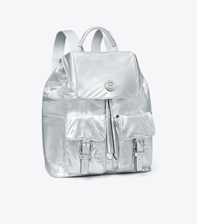Virginia Metallic Flap Backpack