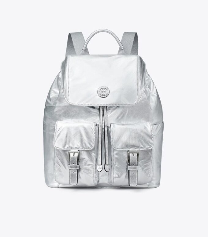Virginia Metallic Flap Backpack