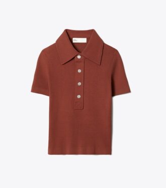 Viscose Ribbed Polo Sweater