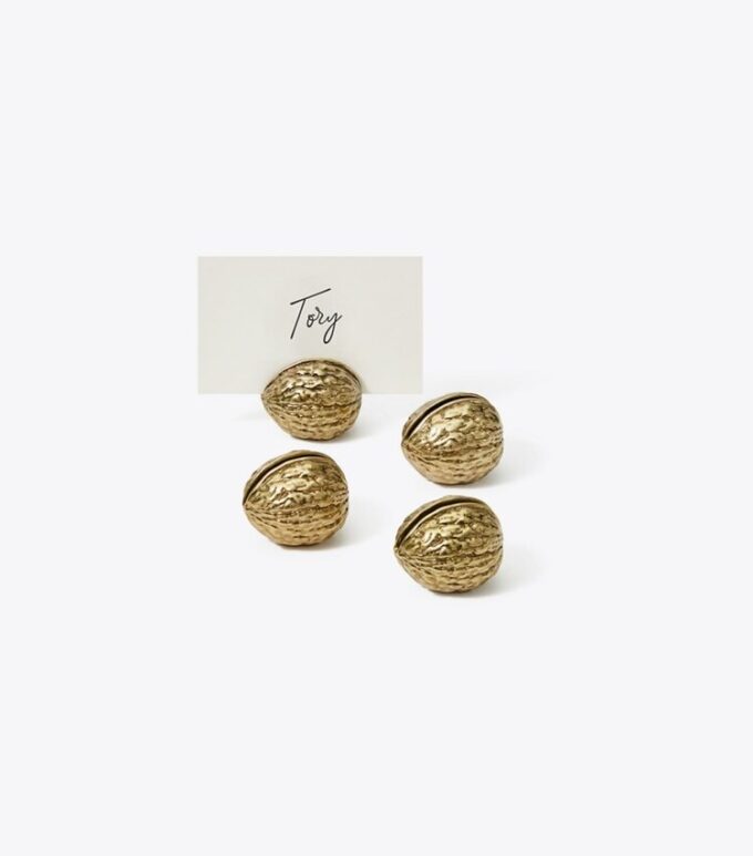 Walnut Place-Card Holders Set Of 4