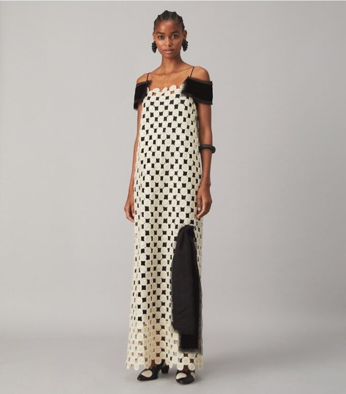 Wool Guipure Embellished Dress