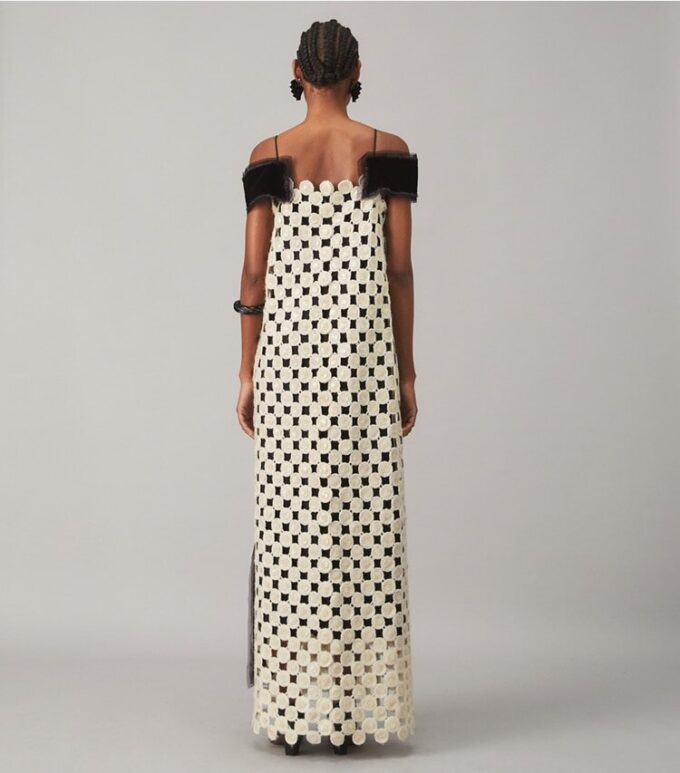 Wool Guipure Embellished Dress