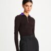 Zip Front Long-Sleeve Jersey Top