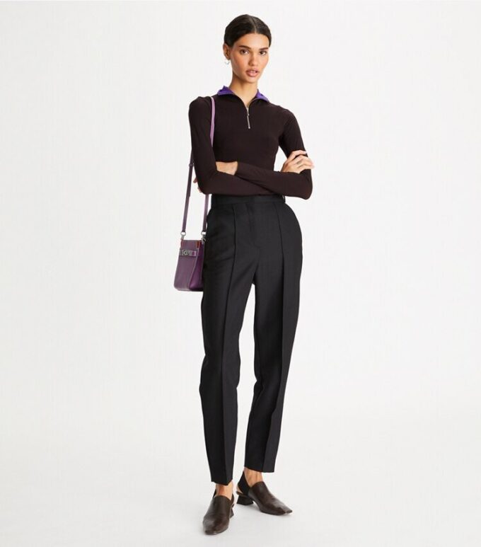 Zip Front Long-Sleeve Jersey Top